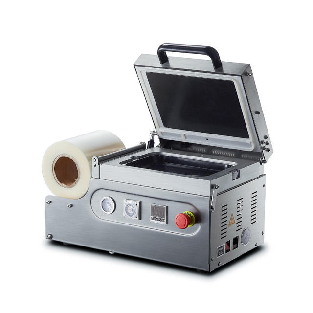 M&aacute;quina envasadora de piel al vac&iacute;o para salm&oacute;n ZT-260, sellador de bandeja al vac&iacute;o para piel de alimentos, para cocina, pescado y carne